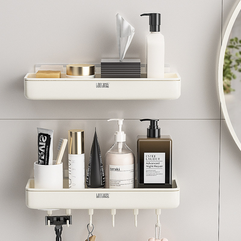 洗手台置物架壁挂式免打孔挂架墙上厕所洗手间贴墙多功能收纳架子