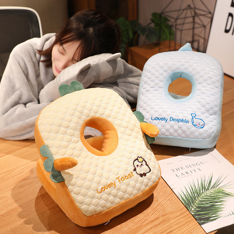 豆豆抱枕学生午睡枕趴睡枕抱枕办公室趴桌子睡觉枕头靠垫午休神器