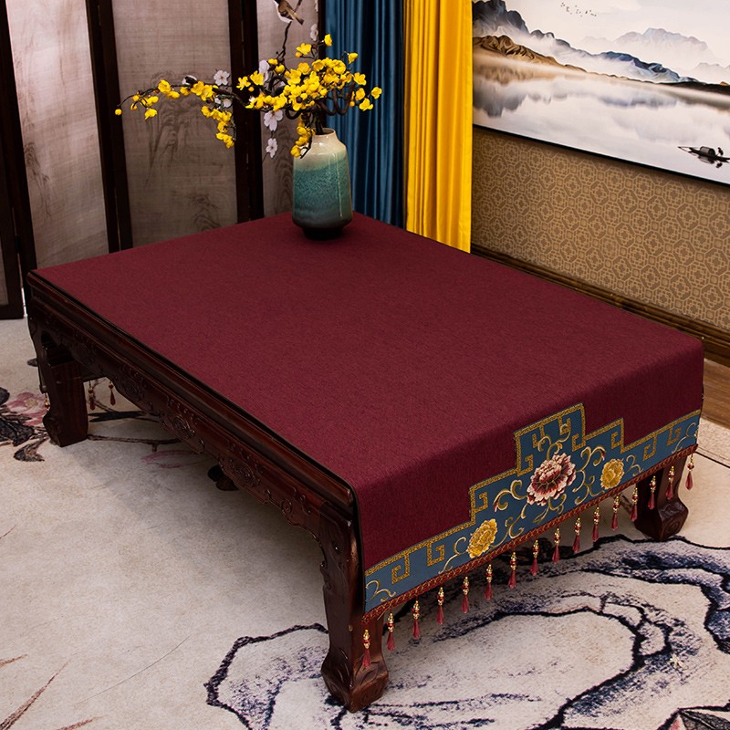 中式桌旗中国风古典桌布茶几茶桌盖巾餐桌垫满铺电视柜布茶几桌布