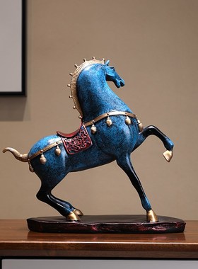 新中式马到成功摆件博古架工艺品书桌办公室酒柜装饰品开业礼物