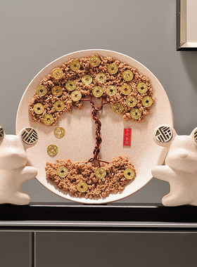 发财树摆件招财办公室客厅玄关轻奢酒柜装饰品摇钱树乔迁新居礼品