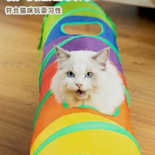 猫玩具自嗨解闷神器猫隧道通道滚地龙组合猫咪帐篷跑道可折叠猫窝
