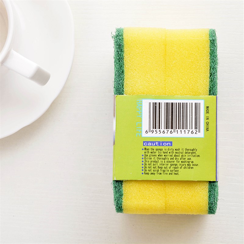 玉兔双面海绵百洁布加厚加密含砂百洁布刷碗海绵擦洗碗刷棉锅神器