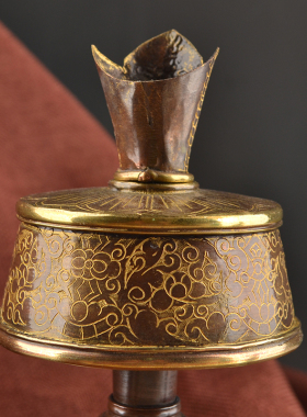 密宗供品贲巴壶尼泊尔手工纯铜雕花净水瓶西藏文巴瓶宝瓶