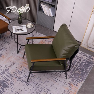 轻奢极简休闲单人沙发椅咖啡厅客厅卧室阳台休息区会客接待老虎椅