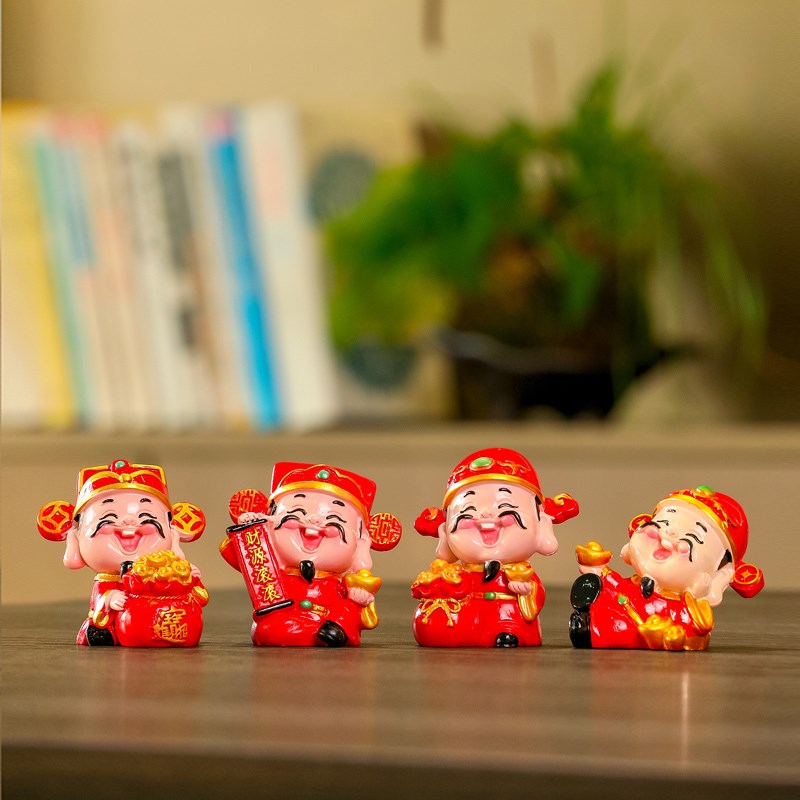 财神爷家居装饰品办公室客厅工位桌面绿萝盆栽器皿水培花瓶小摆件