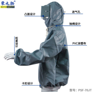 喷砂服打磨喷砂防护服装 修打砂衣喷漆连体服耐酸碱防水喷砂衣套装