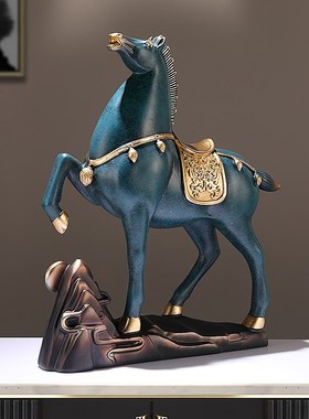 沛纳丽中式马到成功家居酒柜装饰品摆件办公室桌面工艺品开业礼物