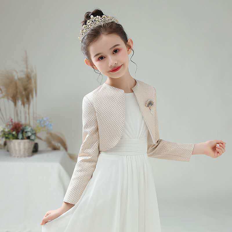 女童披肩外套小花童搭裙子礼服秋季公主裙外搭小外套时尚披风开衫