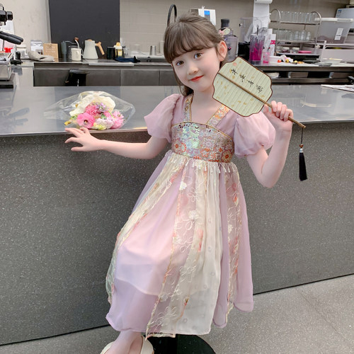 女童汉服连衣裙2024新款夏季儿童夏款中式国风裙子夏装小女孩裙子