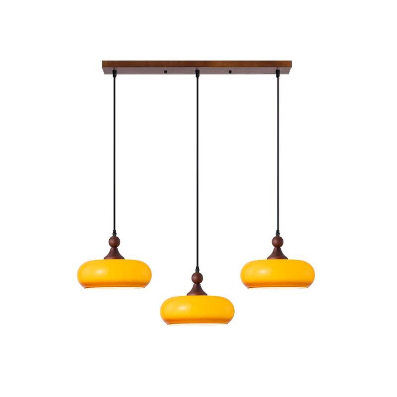 新款蜂窝柿子饼中古风格餐厅吊灯三头走廊过道阳台书房单头小吊灯