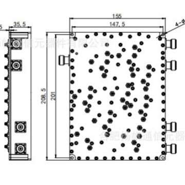 824 -2690MHz 200W 0.8dB插损 四频合路器 N母型接口