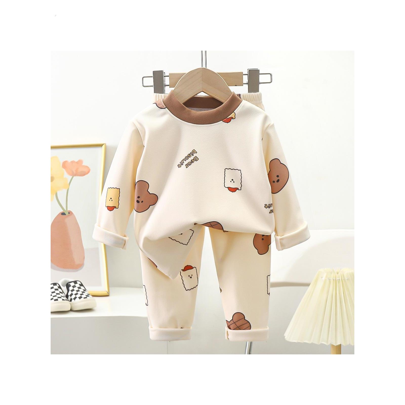 儿童德绒内衣套装秋冬季新款男女童秋衣秋裤两件套中小童保暖睡衣