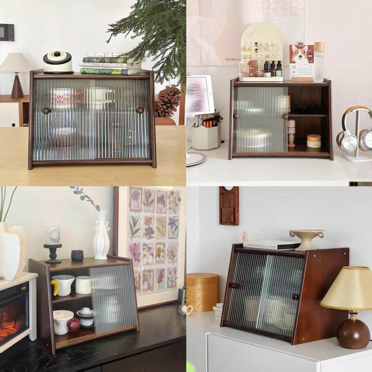 实木杯架防尘杯子置物架桌面茶具收纳柜高级感轻奢水杯置物架