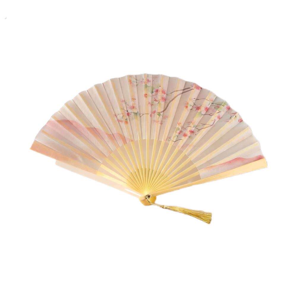 古风折扇塑料舞蹈扇新中式汉服扇子开合丝滑7寸夏天可携式折叠扇