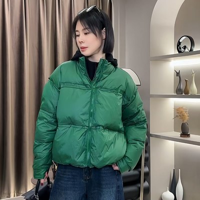 轻薄羽绒服女款冬季2024年新款短款立领宽松加厚面包服外套小个子