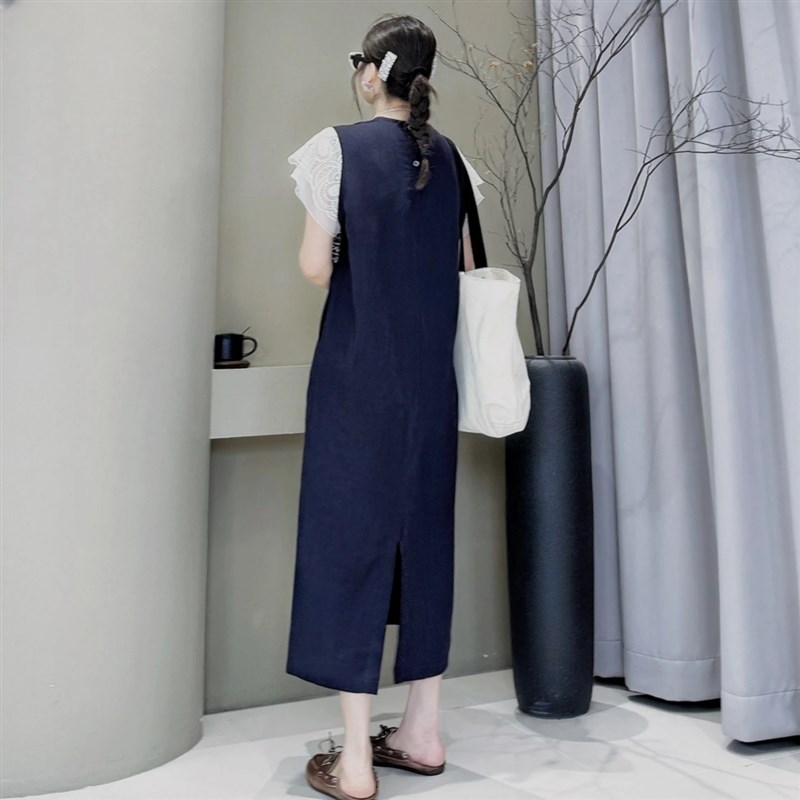 大码洋气独特连衣裙女2025夏季新款胖MM宽松休闲甜美温柔女生裙子