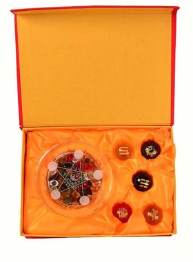 五路财神阵水晶球摆件金木水火土五色转运珠家居客厅店铺装饰礼品