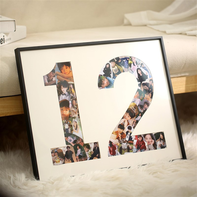 一周岁纪念diy数字照片相框12岁定制十周年生日礼物5儿童拼图相册