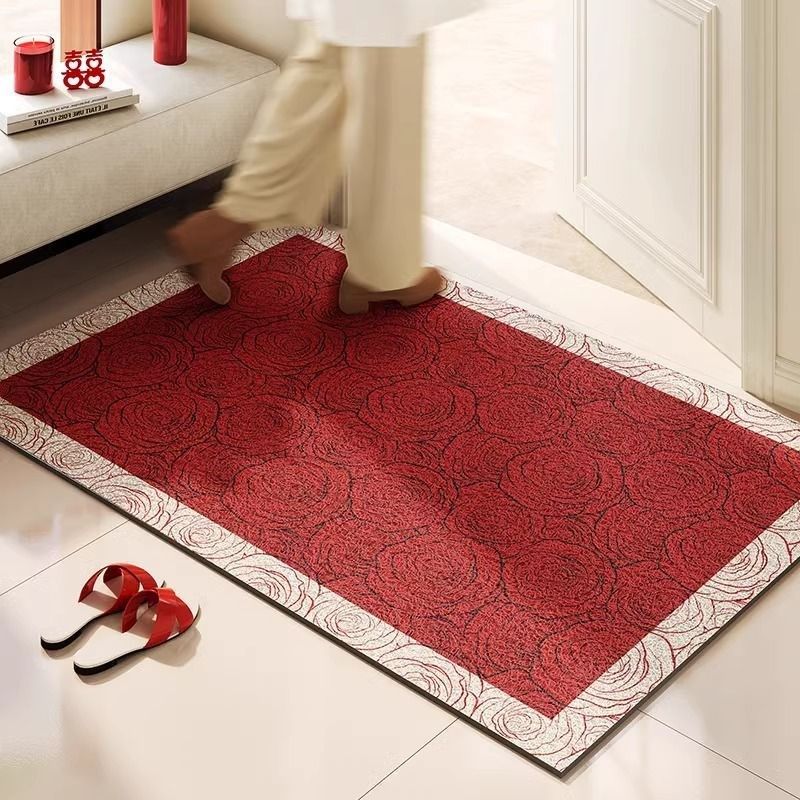 喜字结婚地垫刮泥蹭土耐脏红门垫玄关防滑可裁剪裁丝圈入户门地垫