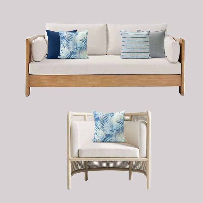 新宸优品户外防晒防泼水抱枕高级酒店庭院露台沙发蓝色靠垫腰枕套