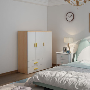 可比熊儿童组合衣柜实木男孩女孩少女公主美式 家用衣橱卧室储物柜