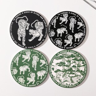 MOMO HOME家居旗虎陶瓷吸水隔热垫可爱锅垫碗垫盘垫防滑耐高温