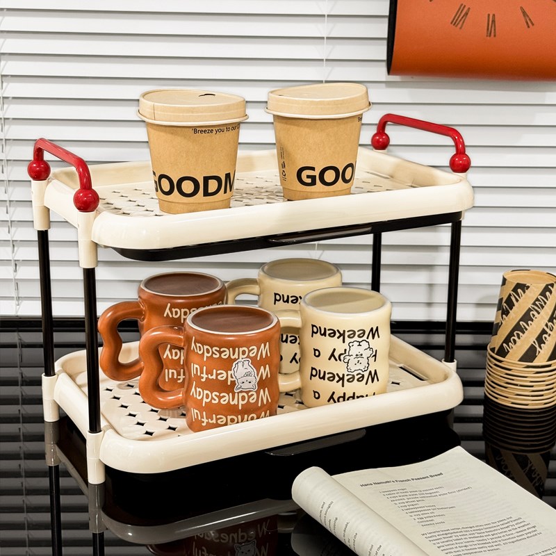 杯子收纳置物架杯架家用桌面高级感水杯茶杯收纳架简约沥水杯架子