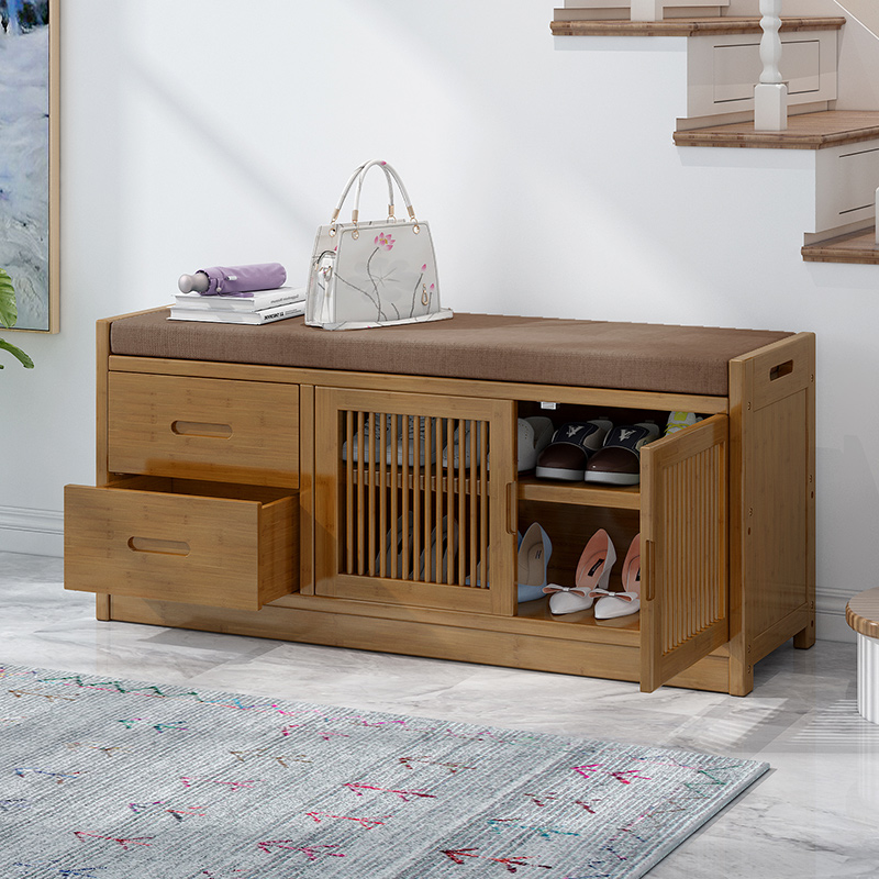 换鞋凳家用进门口鞋架储物收纳柜可坐式鞋柜实木简约入门穿鞋长凳