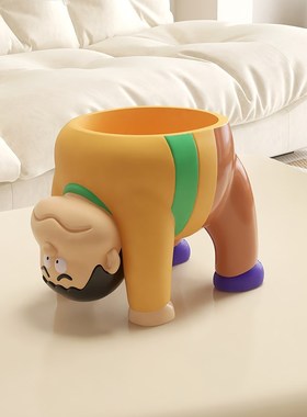 卡通胖虎客厅桌面玄关入户钥匙收纳托盘装饰乔迁新居搬家礼物摆件