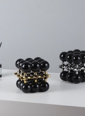 创意艺术正方体小球摆饰家居饰品玄关酒柜电视柜轻奢样板间装饰品