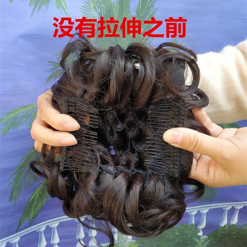 盘头拉花包 卷发包 盘发假发 复古盘头造型