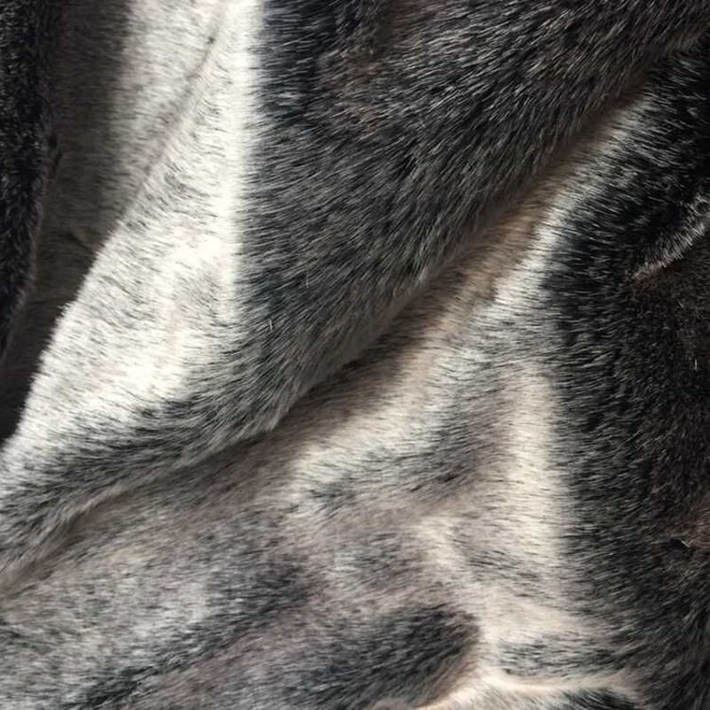 白上霜毛染尖2cm服装毛领毛绒布料人造毛外套毛领马甲仿皮草面料