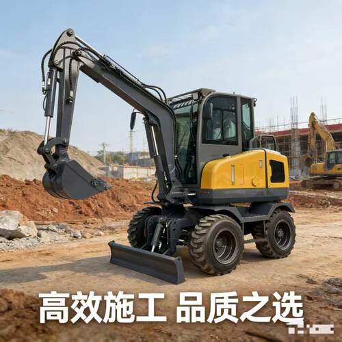 小型抓木机40小型轮式挖掘机轮式挖沟机国四发动机四驱行走