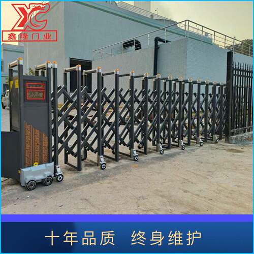 不锈钢伸缩门电动折叠门铝合金平移门门工厂悬浮门智能遥控防盗