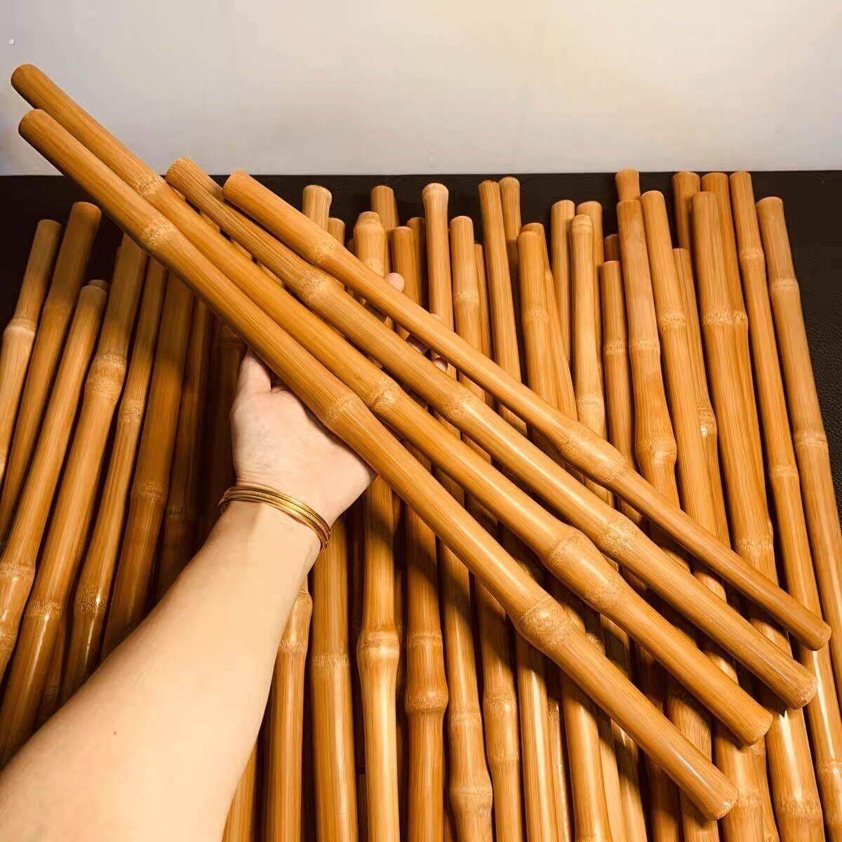 实心玉竹手持手把于谦同款长款成品手工红皮老料教鞭文玩异形雕刻