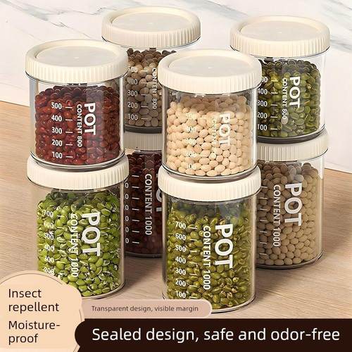 密封罐五谷杂粮厨房收纳食品级干货透明塑料罐盒子零食茶叶储物罐