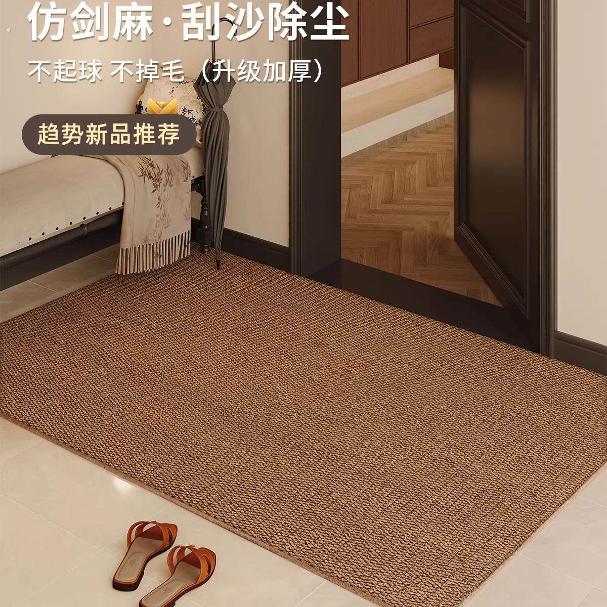 韩国地垫入户门垫仿剑麻中古风高级感门外防滑门内地毯垫门口家用