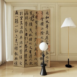 实木名家书法字画屏风客厅入户可移动折叠折屏隔断 {兰亭序}新中式
