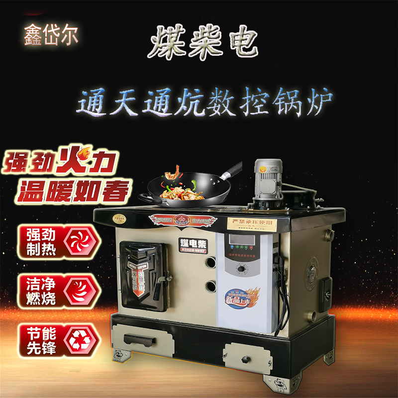 通炕煤电两用锅炉七回程燃煤柴多功能采暖炉数控气化反烧暖气水暖