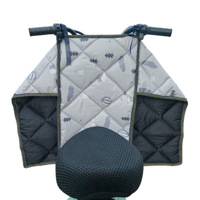 电动车挡风被四季通用两件式款春秋冬季机车加绒双面防水防风中厚