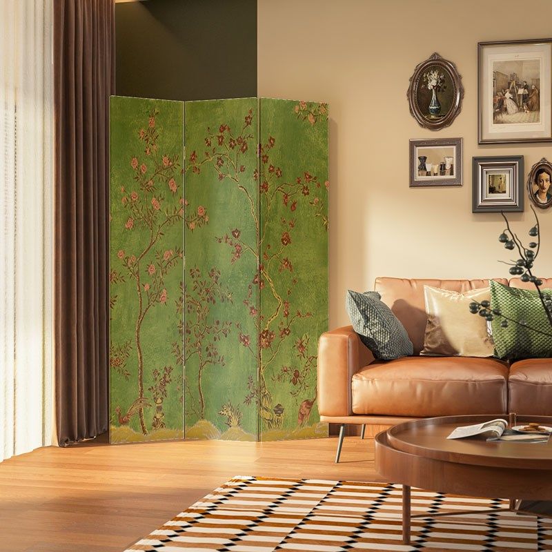 法式田园风屏风隔断沙发装饰可折叠移动卧室遮挡客厅沙发背景