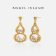 ISLAND天使岛鎏金葫芦耳钉轻奢新中式 小小莎同款 ANGEL 国风耳环
