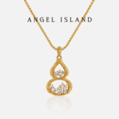 ISLAND天使岛 小小莎同款 ANGEL 鎏金葫芦项链吊坠小众轻奢18k金