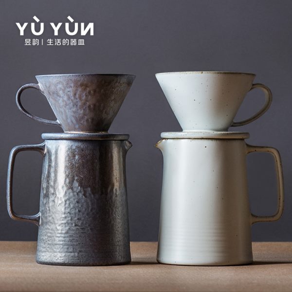 昱韵 陶瓷咖啡滤杯v60复古手冲咖啡壶分享壶滴漏式咖啡器具过滤器
