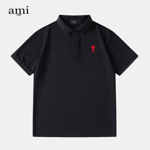 官方Ami srtp男士纯棉短袖t恤2026夏季新款休闲翻领polo衫上衣服