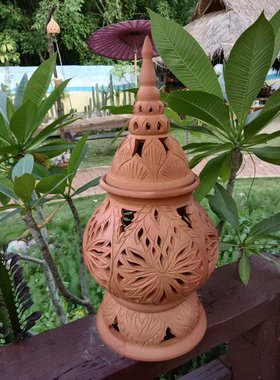 西双版纳全手工陶雕宫灯装饰摆件东南亚小院客栈景区公园小区灯饰