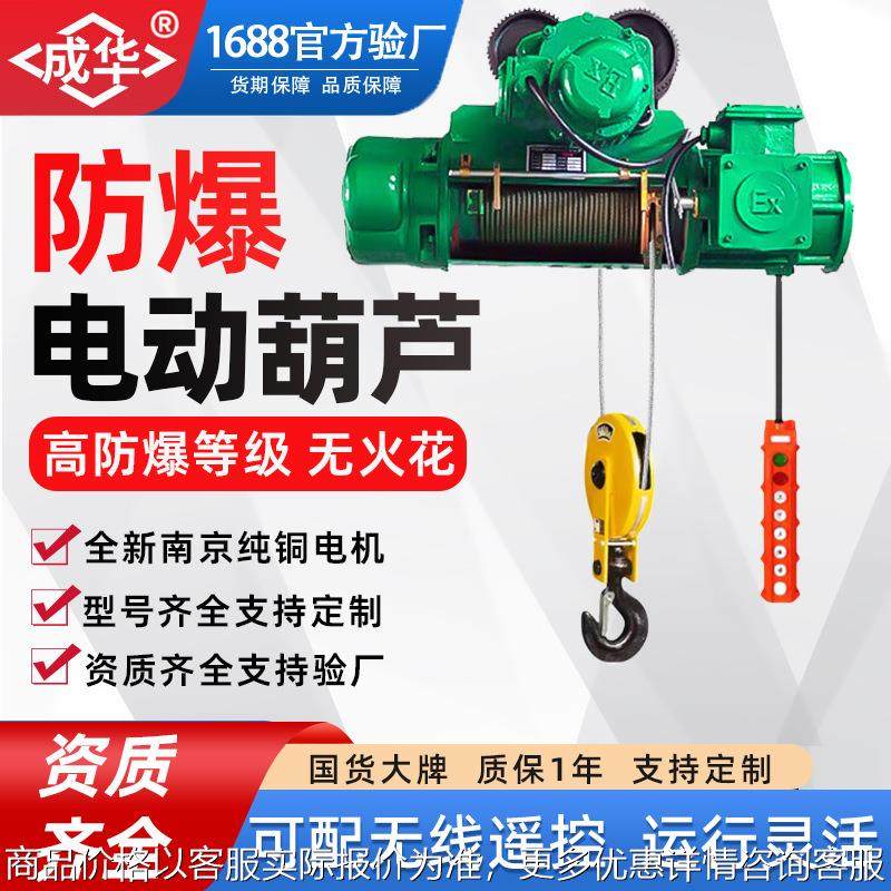BT4防爆钢丝绳电动葫芦2吨1T5吨10吨3m6米CT4级隔爆起重行车吊机