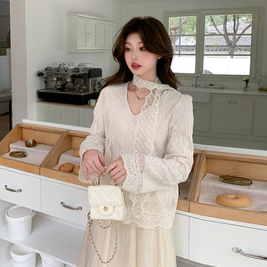 新款上新2025精致甜美蕾丝小衫女图片