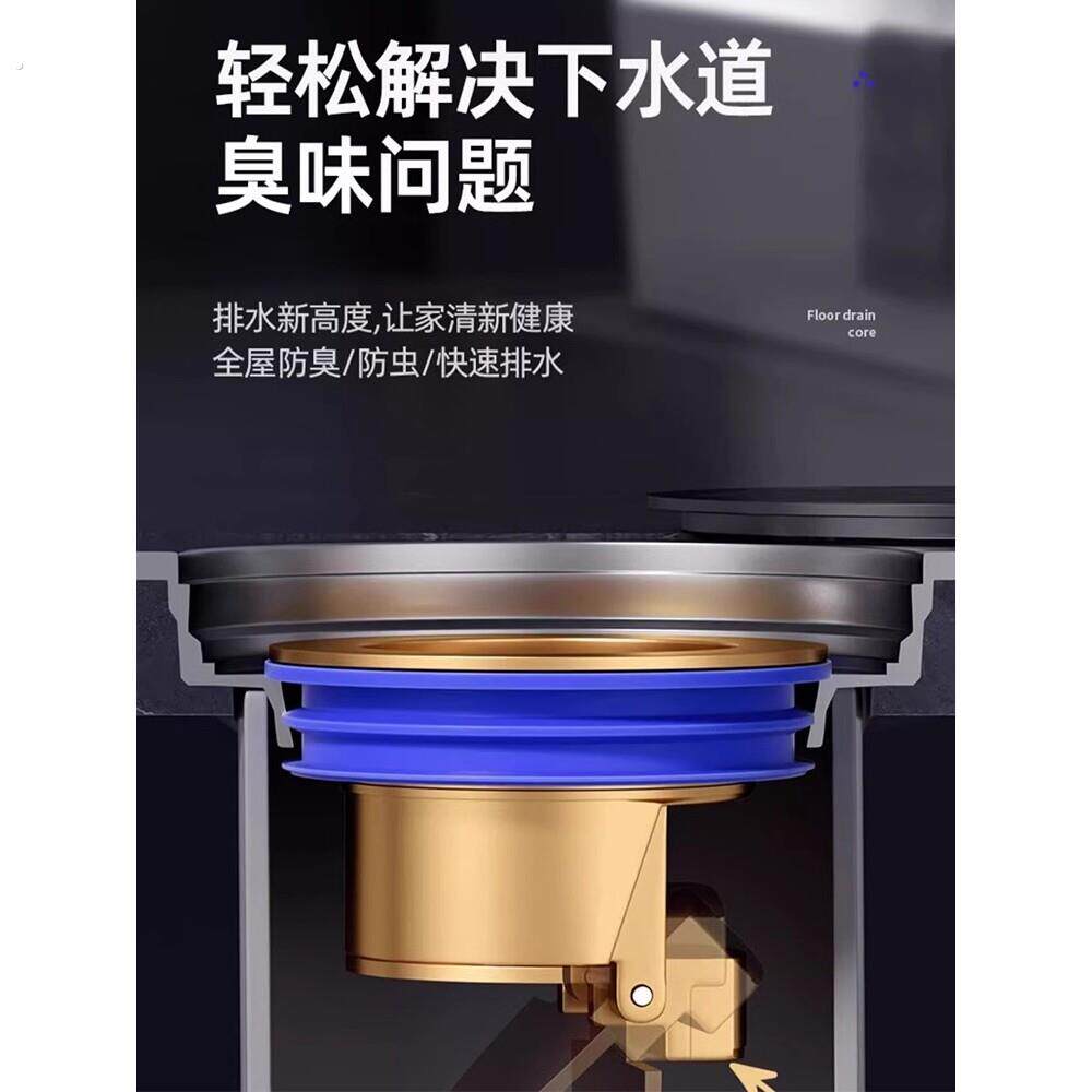 化妆室地漏防臭器全铜内芯通用厕所防蚊虫下水管道口防返臭味神器